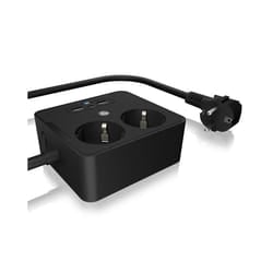 ICY BOX IB-MPS2220B-CH power extension 1.9 m 2 AC outlet(s) Indoor Black
