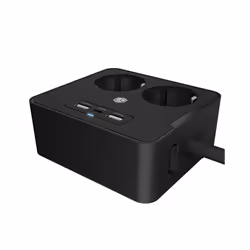 ICY BOX IB-MPS2220B-CH power extension 1.9 m 2 AC outlet(s) Indoor Black - Additional view 2