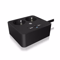 ICY BOX IB-MPS2220B-CH power extension 1.9 m 2 AC outlet(s) Indoor Black - Additional view 3