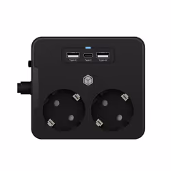 ICY BOX IB-MPS2220B-CH power extension 1.9 m 2 AC outlet(s) Indoor Black - Additional view 4