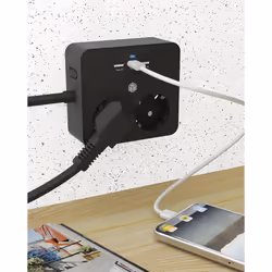 ICY BOX IB-MPS2220B-CH power extension 1.9 m 2 AC outlet(s) Indoor Black - Additional view 6