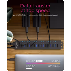 ICY BOX 17-Port Hub with USB 3.2 Gen 1 Type-A interface - Additional view 4