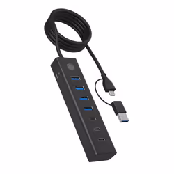ICY BOX IB-HUB1737-C3, USB 3.2 Gen 1 (3.1 Gen 1) Type-C, USB 3.2 Gen 1 (3.1 Gen 1) Type-A, USB 3.2 Gen 1 (3.1 Gen 1) Type-C,  ...