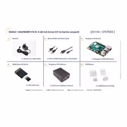 Raspberry Pi 4B ARMOR 8GB KIT PI4 8GB