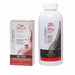 3.6oz ) 4R Cinnamon Brown Wella Color Charm Permanent Haircolor - 4R + Developer (Vol. 20