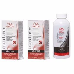 3.6oz ) 4RG Dark Auburn Wella Color Charm Permanent Haircolor - 4RG + 4RG + Developer (Vol. 20