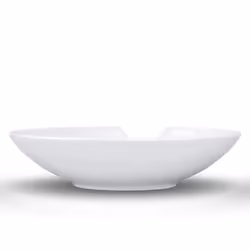 FIFTYEIGHT PRODUCTS TASSEN Porcelain Small Deep Plates With Bite Mark, 7.1 Inch, White (Set of 2 Plates)
