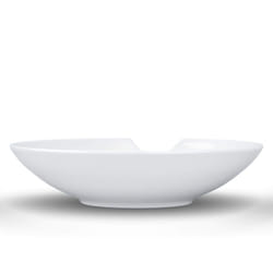 FIFTYEIGHT PRODUCTS TASSEN Porcelain Small Deep Plates With Bite Mark, 7.1 Inch, White (Set of 2 Plates)