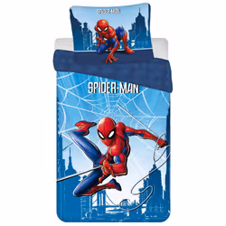 Spiderman Blue 100% Cotton Single Duvet Cover Set - European Size