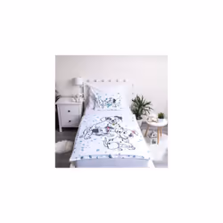 Disney 101 Dalmatians Baby Cot Duvet and Pillow Set | Boys & Girls Toddler Bedding sets | Featuring The Ionic Dalmatian Family, White