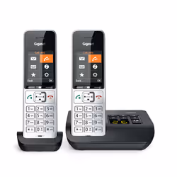 Gigaset COMFORT 500A duo, Analog/DECT telephone, Wired handset, Speakerphone, 200 entries, Caller ID, Black, Silver