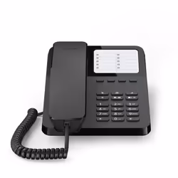 Gigaset DESK 400, Analog telephone, Wired handset, 10 entries, Black