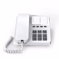 Gigaset DESK 400, Analog telephone, Wired handset, 10 entries, White