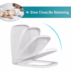 Square Toilet Seat,White Soft Close Quick Release Toilet Lid Cover