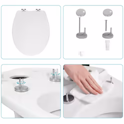 Heavy Duty Soft Close Quick Release Toilet Seat with Dual Fixing Fittings,White