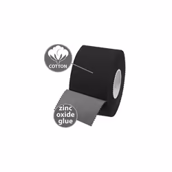 6 x Sports Tape 10 m x 3.8 cm Many Colours Zinc Oxide Finger Tape Tearable Skinfriendly Handball Football Volleyball Rugby, Colour:black