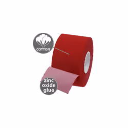 12 x Sports Tape 10 m x 3.8 cm Many Colours Zinc Oxide Finger Tape Tearable Skinfriendly Handball Football Volleyball Rugby, Colour:red