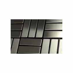 Metal Mosaic Tile Stainless Steel brushed grey 1.6mm Basketweave-S-S-B