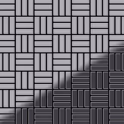 Metal Mosaic Tile Stainless Steel mirror grey 1.6mm Basketweave-S-S-M