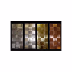 Metal Mosaic Tile Stainless Steel mirror grey 1.6mm Basketweave-S-S-M