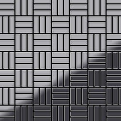 Metal Mosaic Tile Stainless Steel marine mirror grey 1.6mm Basketweave-S-S-MM