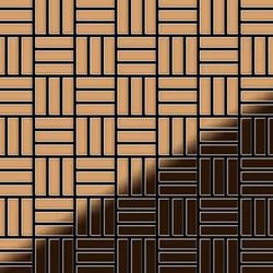 Metal Mosaic Tile Titanium Amber mirror copper 1.6mm Basketweave-Ti-AM