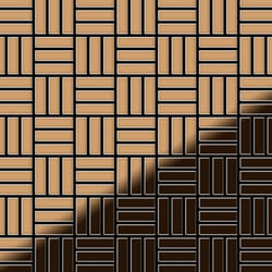 Metal Mosaic Tile Titanium Amber mirror copper 1.6mm Basketweave-Ti-AM
