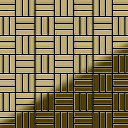 Metal Mosaic Tile Titanium Gold mirror gold 1.6mm Basketweave-Ti-GM