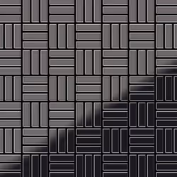 Metal Mosaic Tile Titanium Smoke mirror dark grey 1.6mm Basketweave-Ti-SM
