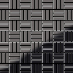 Metal Mosaic Tile Titanium Smoke mirror dark grey 1.6mm Basketweave-Ti-SM