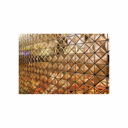 Metal Mosaic Tile Titanium Amber brushed copper 1.6mm Deco-Ti-AB