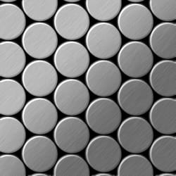 Metal Mosaic Tile Stainless Steel brushed grey 1.6mm Dome-S-S-B