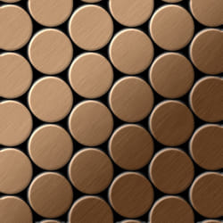 Metal Mosaic Tile Titanium Amber brushed copper 1.6mm Dome-Ti-AB
