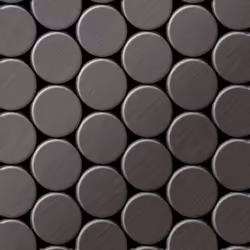 Metal Mosaic Tile Titanium Smoke brushed dark grey 1.6mm Dome-Ti-SB