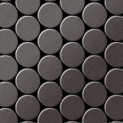 Metal Mosaic Tile Titanium Smoke brushed dark grey 1.6mm Dome-Ti-SB