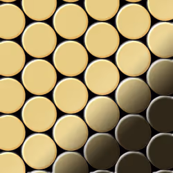 Metal Mosaic Tile Brass mill gold 1.6mm Dome-BM