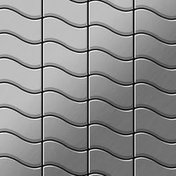 Metal Mosaic Tile Stainless Steel brushed grey 1.6mm Flux-S-S-B
