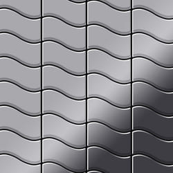 Metal Mosaic Tile Stainless Steel mirror grey 1.6mm Flux-S-S-M