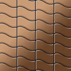 Metal Mosaic Tile Titanium Amber brushed copper 1.6mm Flux-Ti-AB
