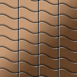 Metal Mosaic Tile Titanium Amber brushed copper 1.6mm Flux-Ti-AB