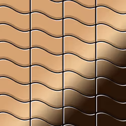 Metal Mosaic Tile Titanium Amber mirror copper 1.6mm Flux-Ti-AM
