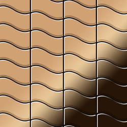 Metal Mosaic Tile Titanium Amber mirror copper 1.6mm Flux-Ti-AM