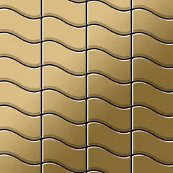 Metal Mosaic Tile Titanium Gold brushed gold 1.6mm Flux-Ti-GB