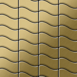 Metal Mosaic Tile Titanium Gold brushed gold 1.6mm Flux-Ti-GB