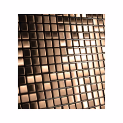 Metal Mosaic Tile Titanium Amber brushed copper 1.6mm Glomesh-Ti-AB