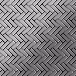 Metal Mosaic Tile Stainless Steel brushed grey 1.6mm Herringbone-S-S-B