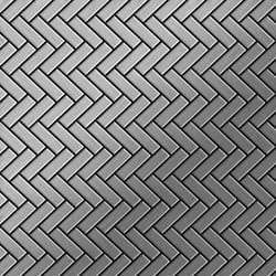 Metal Mosaic Tile Stainless Steel brushed grey 1.6mm Herringbone-S-S-B