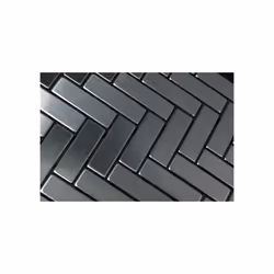 Metal Mosaic Tile Stainless Steel brushed grey 1.6mm Herringbone-S-S-B