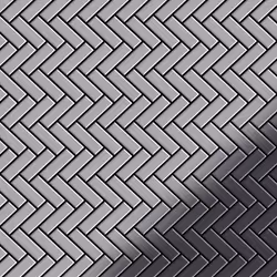 Metal Mosaic Tile Stainless Steel marine mirror grey 1.6mm Herringbone-S-S-MM