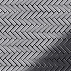 Metal Mosaic Tile Stainless Steel marine mirror grey 1.6mm Herringbone-S-S-MM